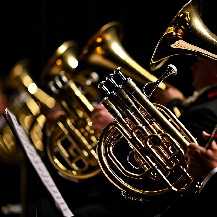 A brass section catching a cold rim light